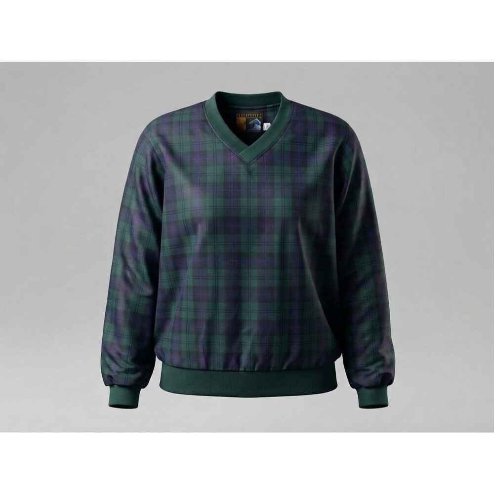 VTG 80s 90s Forrester's Performance Outerwear Plaid V-Neck Golf Pullover Women M